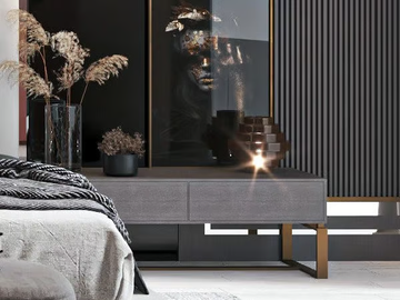 CALIPSO - Rectangular wooden bedside table with drawers by CASA +39 - view 2
